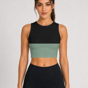 GymApe Green & Black Sports Crop Top
