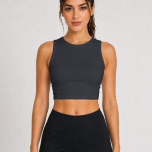 GymApe Black Sports Crop Top