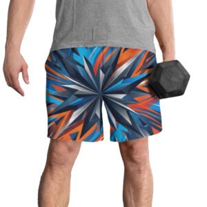 GymApe Blue & Red Unisex Sports Shorts