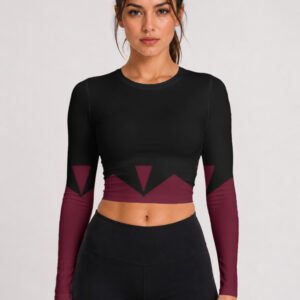 GymApe Women Black & Maroon Compression