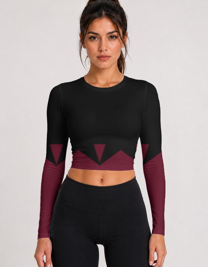 GymApe Women Black & Maroon Compression