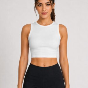 GymApe White Sports Crop Top