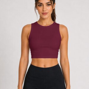 GymApe Maroon Sports Crop Top