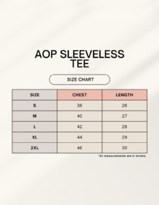Men's Sport T-shirt Size chart